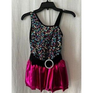 Gracie Dance Costume Child Large LC Sequin One-Shoulder Jazz Competition Dress